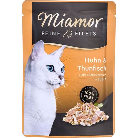 Cibo umido per gatti MIAMOR Feine Filets pollo e tonno 100g