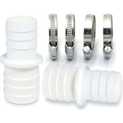 Lot de 2 raccords de tuyau avec colliers de serrage - Adaptateur de tuyau de piscine - Double embout de tuyau (2 x 32 à 38 mm) (1/4)