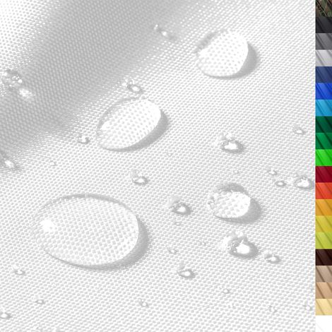 Tissu Polyester imperméable 160cm x 100cm 12.000 mm Colonne d'eau Couleur 01 Blanc Tissu Polyester 160cm Largeur au mètre imperméable EXTÉRIEUR