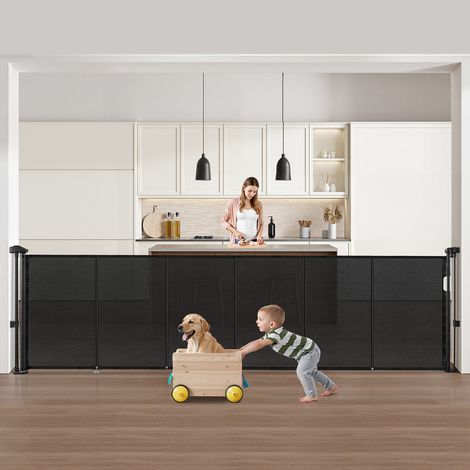 VEVOR Cancelletto di Sicurezza a Rete Retrattile Altezza 87 cm Estensibile Fino a 280 cm di Larghezza per Uso Domestico, Cancelletto a Casa Cancelletto a Rete per Scale Interne, Porte, Corridoi
