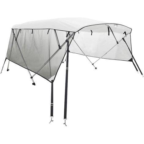 Toit bimini à 4 arceaux parois en maille 243x(230-244)x137 cm (1/5)