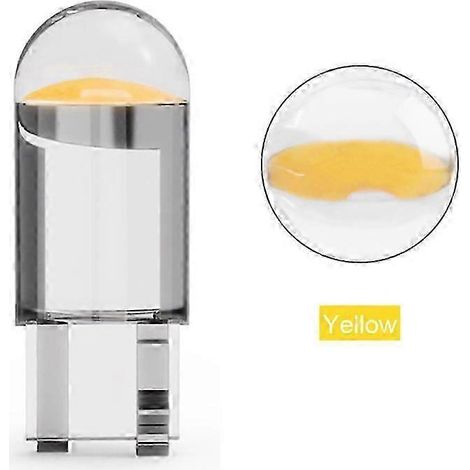 Lot de 2/10 ampoules LED T10 COB W5W 194 168 pour éclairage de plaque d'immatriculation, feu de gabarit, éclairage d'instrumentation, style automobile, blanc/bleu, 12 V (1/5)