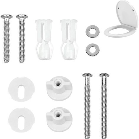 Kit de fixation pour abattant de WC (12 pièces), vis d'expansion universelles pour abattant de WC. (1/5)
