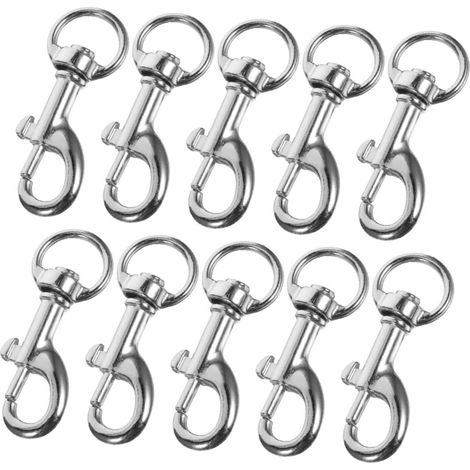 de 10 mousquetons pivotants en acier inoxydable pour laisses
