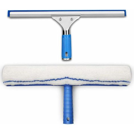 Trimec – Professionelles Fensterreinigungsset – 35 cm Fensterabzieher – Weiches Mikrofasertuch – Entfernt effektiv hartnäckige Flecken (1/5)