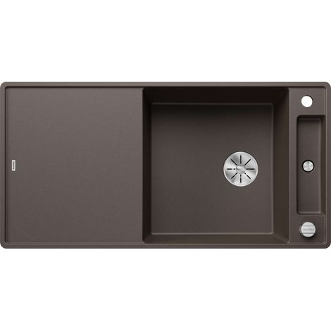BLANCO Einbauspüle AXIA III XL 6 S-F Silgranit flächenbündig InFino Ablauf cafe mit Holz-Schneidbrett (1/3)