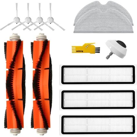 Replacement Accessories Kit for Dreame L10 Pro Dreame D9 Robot Vacuum Cleaner 13 Packs 2 Main Brushes, 3 Filters, 4 Side Brushes, 2 Mops and 1 Front Wheel，1 Cleaning Tool (1/5)