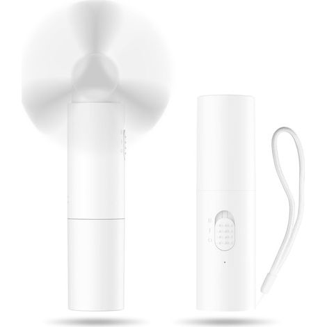 Mini ventilateur 2 en 1 USB portable pliable avec batterie externe, silencieux, design compact pour voyage, bureau et usage quotidien pratique et confortable format compact, blanc (1/5)