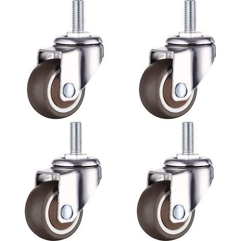 Roulettes pour petits meubles, lot de 4, pivotantes, robustes, industrielles - M615 (1/5)