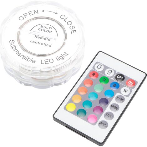 Lot 10 LED RGB Submersible Lumière Étanche Multicolore pour Décoration Vase Mariage Fête Aquarium