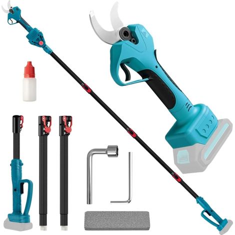 40mm electric pruner, 2-in-1 telescopic electric pruner compatible with Makita batteries, cordless pruner, maximum reach up to 2.2m, cordless rose pruner (without battery) (1/5)