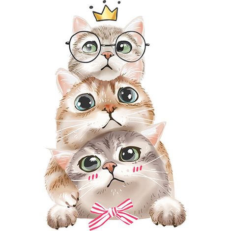 Muursticker - décoration murale salon - pour salon chambre - 3030 cm - Décoration murale - PVC - coloré - Chaton mignon (1/5)