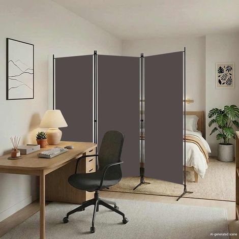 vidaXL Biombo divisor de 3 paneles gris antracita 260x180 cm (1/5)