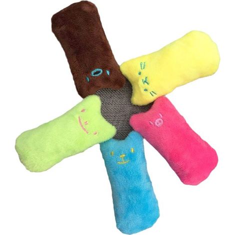 Sollbry 5 pièces Jouets pour Chaton Peluche avec Herbe à Chat Lot de Jouets Interactifs Résistants Mastication avec Papier Bruissant pour Nettoyage des Dents et Stimulation Ludique (1/4)