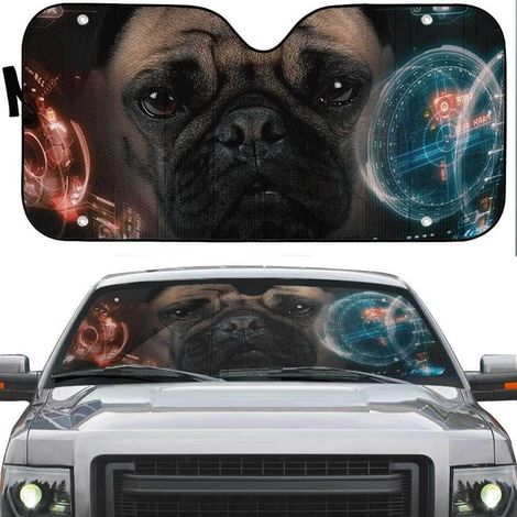Bache Pare Brise Protection Bulldog Cute Pup in Cool Shirts City
