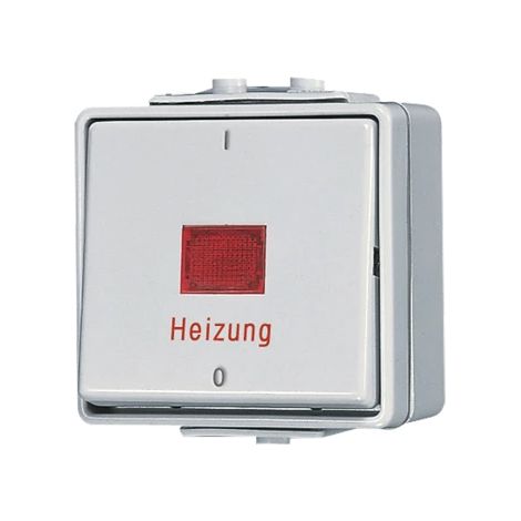 Jung Interruptor de calefacción, apagado bipolar, 10 AX 250 V , IP 44, WG 600 602 HW