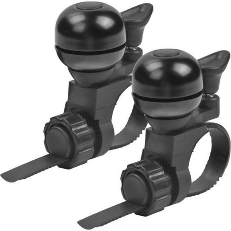 Sonnette de vélo - Noir - Lot de 2 - Cuivre et plastique - Son fort et clair (1/4)