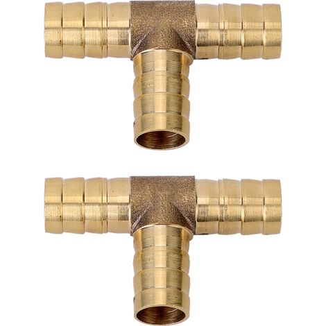 Raccord en Laiton 3 Voies, 2 Pièces 1/2 Pouce (12mm), Connecteur Tee Fileté pour Tuyau, Gaz, Carburant, Eau, Air (1/3)