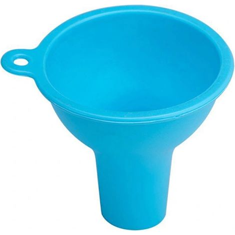 Utensile da cucina in silicone da 8 cm per marmellata, con ampia apertura, imbuto e filtro, blu (1/5)