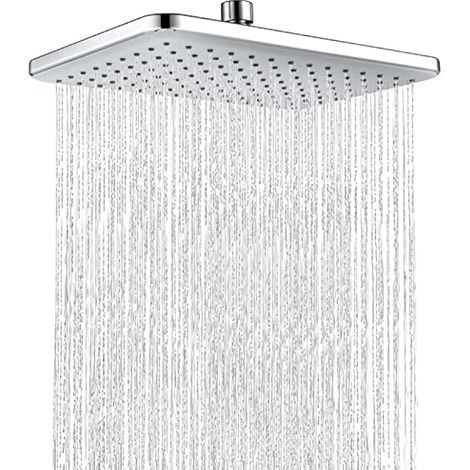 Pommeau de douche carré, pommeau de douche cascade en acier inoxydable, douche de plafond effet pluie, pommeau de douche fixe pour économiser l'eau et profiter d'une pression élevée dans la salle de b (1/5)
