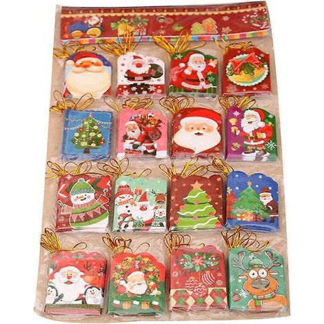 1 Lot de Mini Cartes de Vœux à Suspendre pour Sapin de Noël et Cadeaux (1/4)