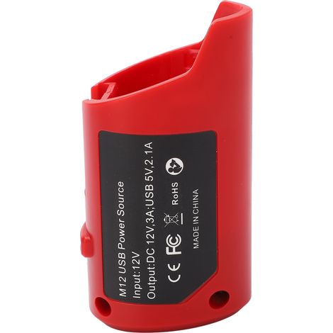 M12 USB Battery Charger Stable Performance Safe Reliable 2 Output Types USB Battery Charging Tool DC12V