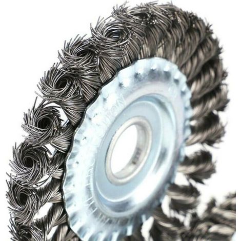 SPAZZOLA CIRCOLARE DI FERRO METALLICA METALLO DISCO SMERIGLIATRICE 125MM 5"