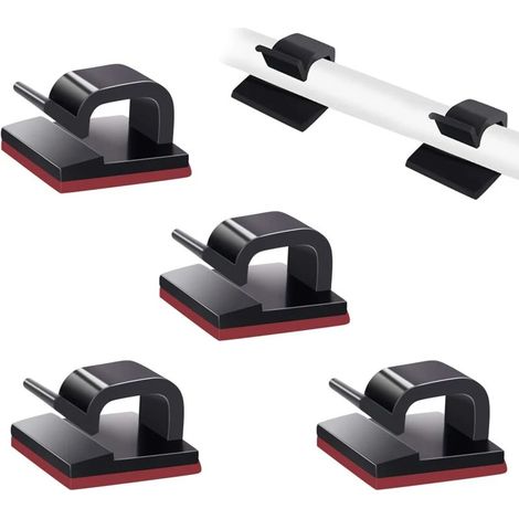 SHINING HOUSE Lot de 50 clips de gestion de câbles autocollants pour TV, ordinateur portable, bureau, maison (1/5)