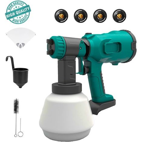 Pulvérisateur de peinture de 600W, conteneur de 1000ML, 4 buses et 3 modèles (1/5)