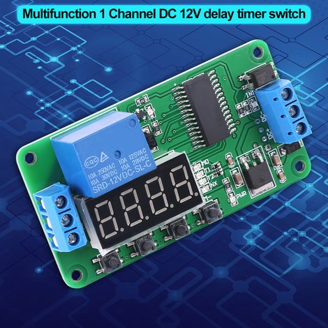 CE03012V 1-Kanal 12V Digitalröhren-Multifunktions-Zeitverzögerungsrelais mit LED-Timer und speicherprogrammierbarer Steuerung für Smart Homes (1/5)