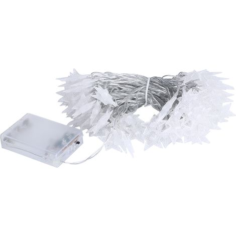 Ghirlanda luminosa a forma di stella a 5 punte – 10 m, 80 LED – funzionamento a batteria – modalità lampeggiante colorata – per interni/esterni