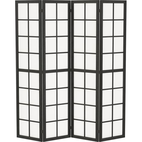 Paravent interieur - HOMCOM - pliable 4 panneaux - 160 x 170 cm - pour salon chambre à coucher maison - noir (1/5)