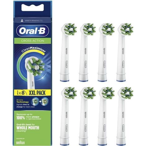 Oral-B Brossette CrossAction avec Technologie CleanMaximiser 8 unités (1/5)