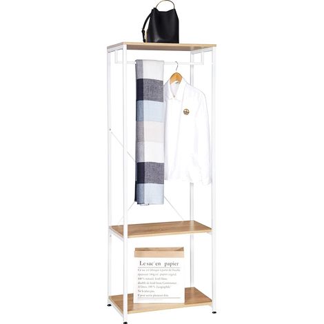 Woltu – Portant à vêtements en métal et bois 60 x 40 x 167 cm – Structure antirouille – Capacité de charge 20 kg – Facile à assembler (1/5)