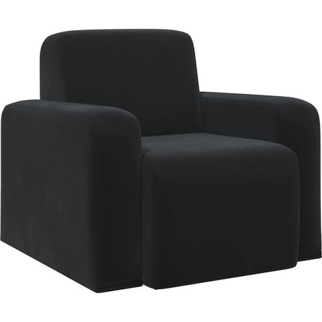 Fauteuil Noir Velours (V) vidaXL (1/5)