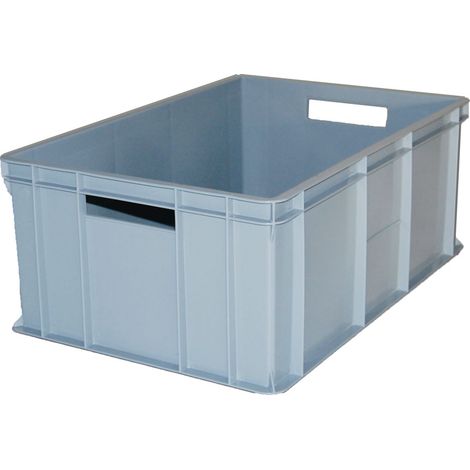 Contenedor de plástico gris de 600x400x240