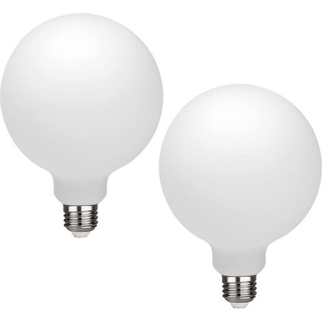 2 Pack G125 Globe LED Bulb, Warm White 3000K Dimmable LED Globe Bulb, 12W Equivalent 60W LED Globe Light Bulbs, CRI 90+, Milky Glass, LED Bulb for Bathroom Vanity Mirror, E27 Base (1/5)
