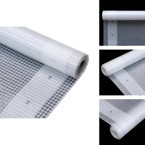 Bâche Leno 260 g/m² 4 x 3 m Blanc - Bâche Imperméable - Bâche De Protection - Bâche Agricole - Bâche Terrasse - Bâche Voiture (1/5)
