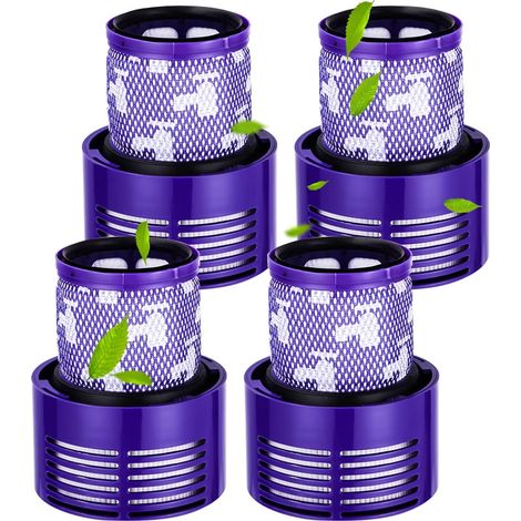 Lntyq 4 filtres pour Dyson V10, filtres pour Dyson Cyclone V10 série SV12, pour aspirateurs, V10 Absolute, V10 Animal, V10 Total Clean, lavables, numéro de remplacement DY-969082-01 (1/5)