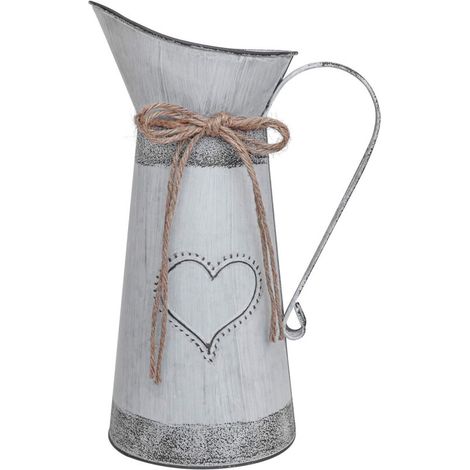 Pot à lait vintage en métal, cruche décorative style cafetière pour fleurs ou cuisine (1/5)
