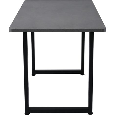 Tavolo da pranzo rettangolare industriale 140 x 70 x 75 cm grigio e nero (1/5)