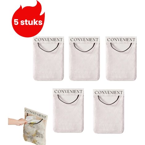 Sacs rangement déchets cuisine 5 pièces blanc velcro fixation murale grand format maison organisation (1/5)