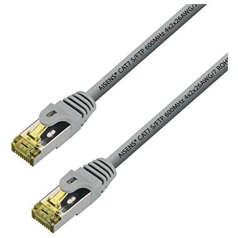 AISENS - A146-0336 Network Cable RJ45 patch cable LSZH Cat.7 600 MHz s/FTP pimf awg26, Grey, 3.0m (1/2)
