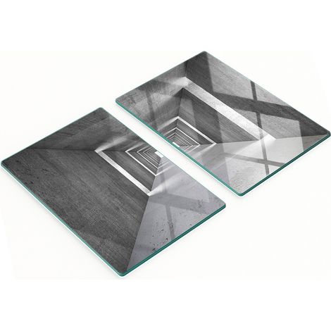 Pannelli decorativi multifunzionali da cucina in vetro temperato effetto cemento, 2x40x52 cm (1/5)