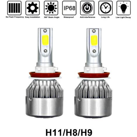 Kit di conversione fari a LED da C6 a H11 - Alta luminosità 6000K, installazione rapida, angolo del fascio luminoso di 360°, efficiente dissipazione del calore, adatto per automobili. (1/5)