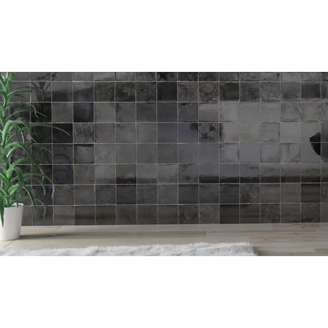 Faïence effet zellige MANACOR 40x6.5cm Ocean blue Brillant - Boîte de 1 m2