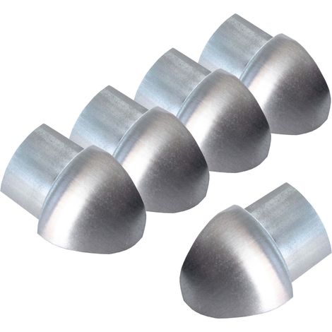 Dalsys Angle extérieur pour profilé en quart de cercle en acier inoxydable, Profilé pour carrelage - Brossé 10mm, 5 pièces