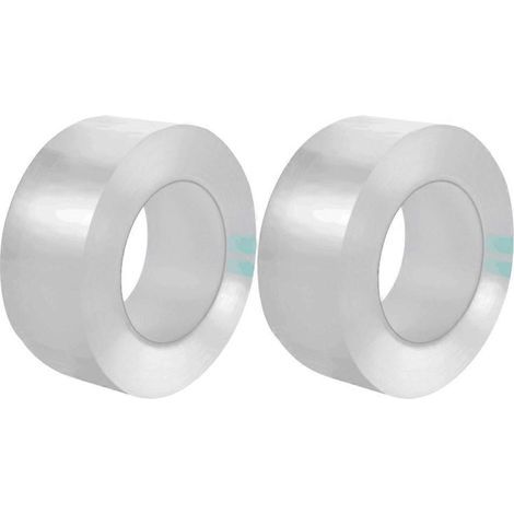 2 rouleaux de ruban adhésif transparent pour calfeutrage, joints d'étanchéité pour fenêtres et portes-300.00X3.00X0.20CM-Transparent (1/4)