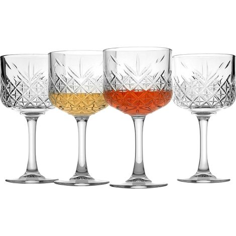 Set 4 verres, gin et tonic, capacité 55cl, verre transparent, pour table à manger
