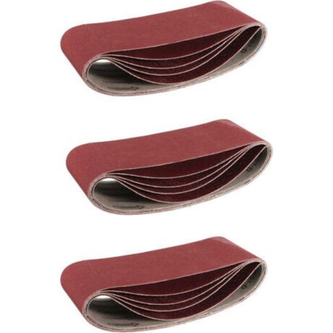[NEVER USED] Pack of 15 abrasive belts, 100 mm x 915 mm, 240 grit, aluminum oxide - For woodworking, metal polishing, knife sharpening
